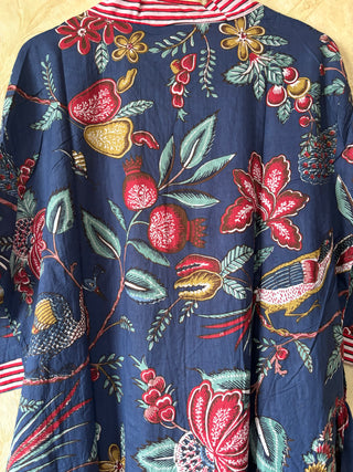 Handmade Floral Striped Robe