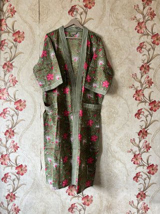 Cotton Floral Kimono Robe