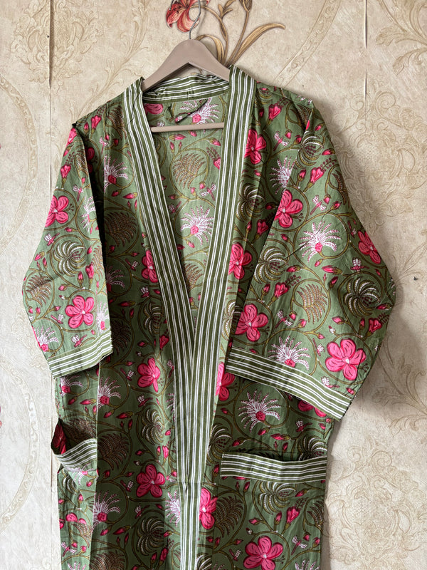Cotton Floral Kimono Robe