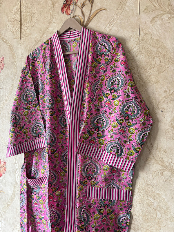 Cotton Floral Kimono Robe
