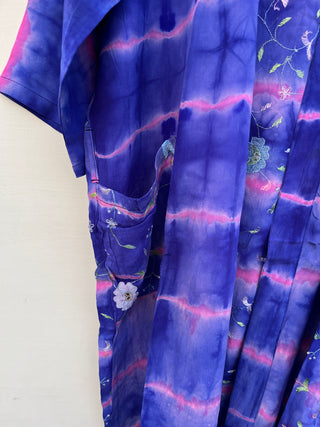 Blue Boho Silk Kimono Robe for Woman