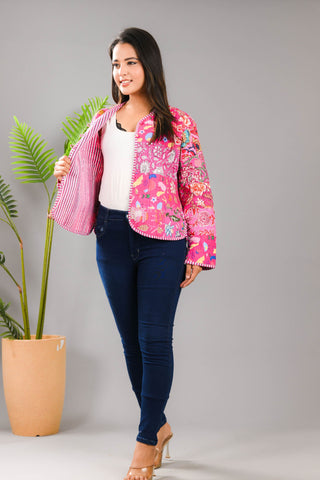 Pink Quilted patchwork jacket