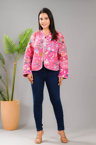 Pink Quilted patchwork jacket