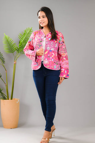 Pink Quilted patchwork jacket