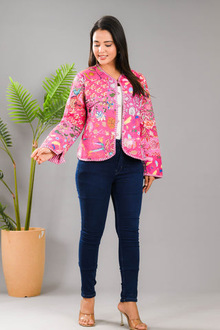 Pink Quilted patchwork jacket