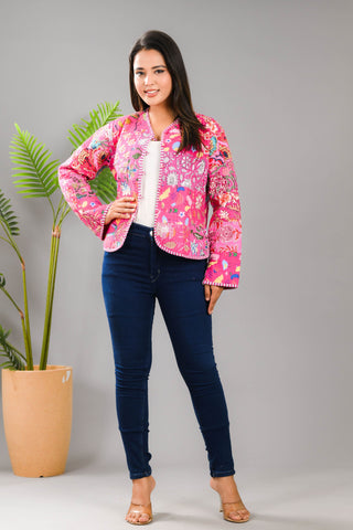 Pink Quilted patchwork jacket