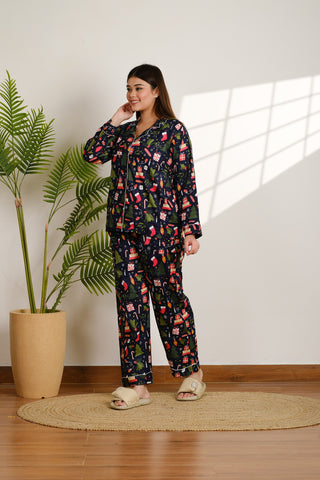 Christmas Print Cotton Pajama Set