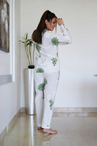 Luxurious Handcrafted palm print Pajama set