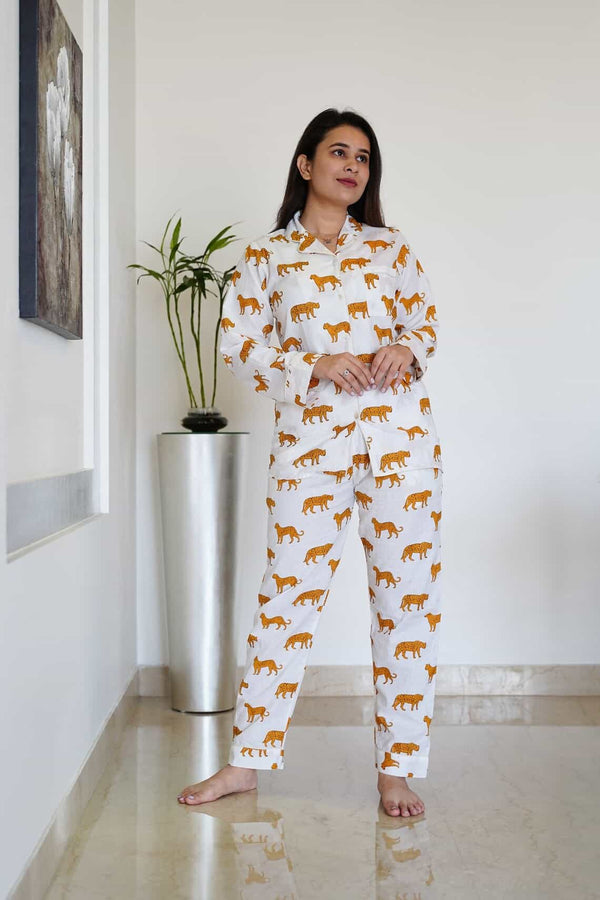 Cotton Tiger print pajama set