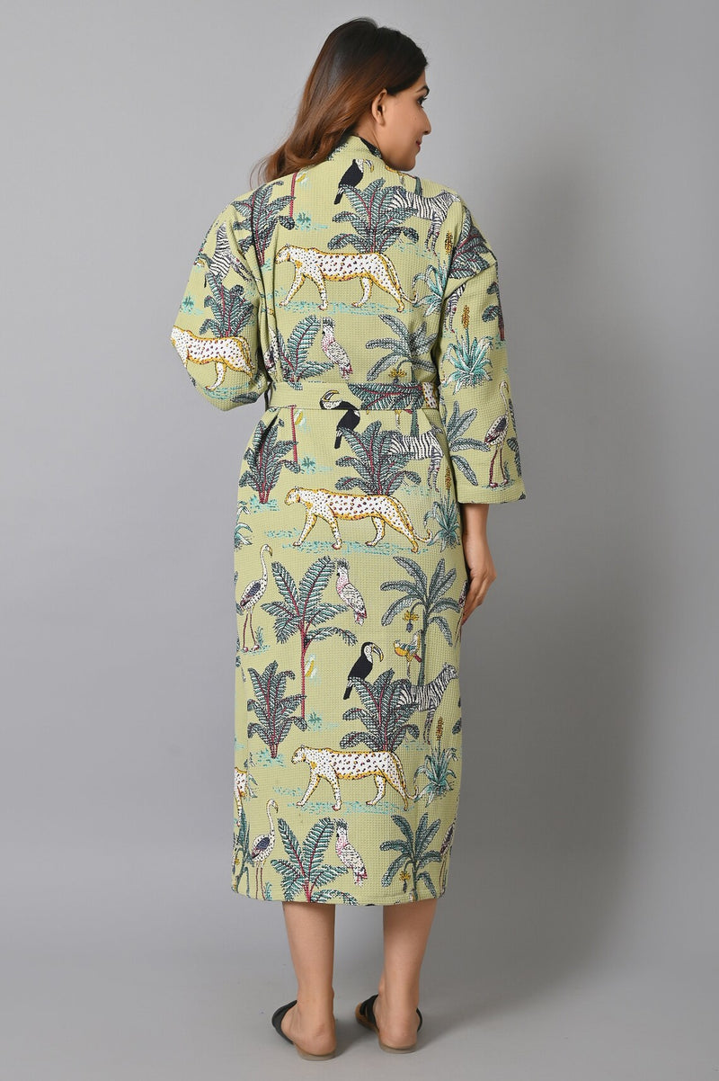 waffle pattern safari kimono
