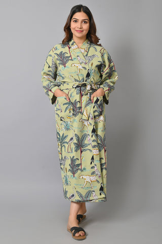 waffle pattern safari kimono