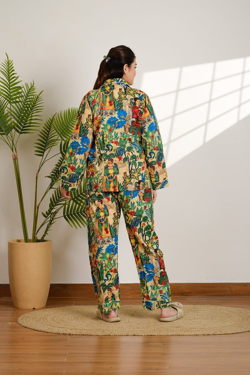 Frida Khalo Cotton Pajama Set