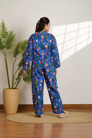 Christmas Print Cotton Pajama Set