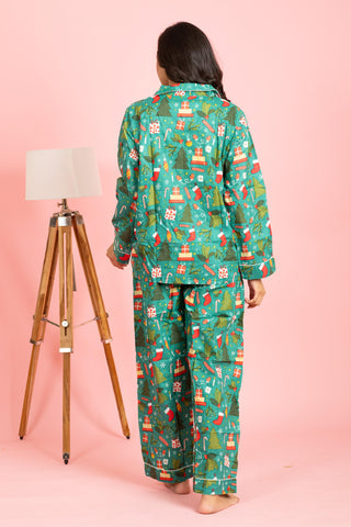 X-mas Pajama Set- Pink Green