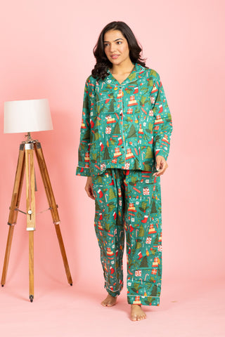 X-mas Pajama Set- Pink Green