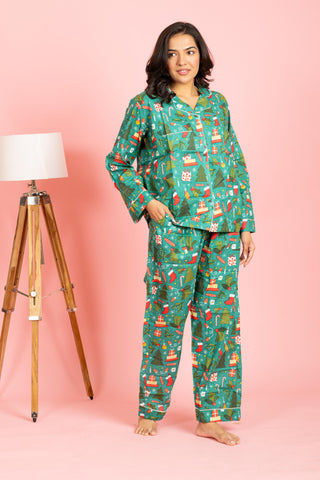 X-mas Pajama Set- Pink Green