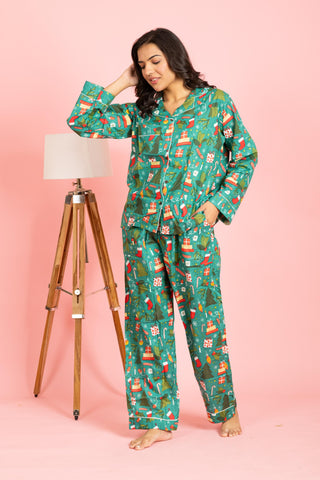 X-mas Pajama Set- Pink Green