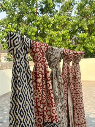 Block Print Cotton Pareo Scarves