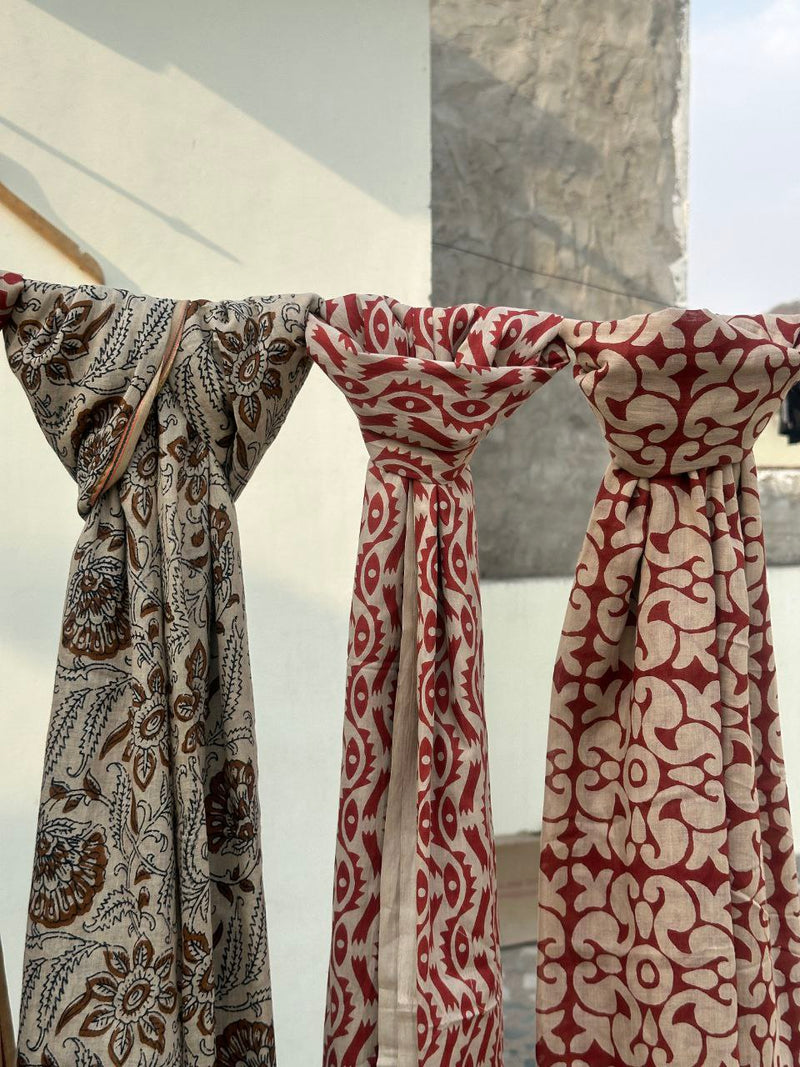 Block Print Cotton Pareo Scarves