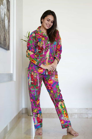 Cotton Hippie Women Sleepwear Top Pajama set Gypsy Dress