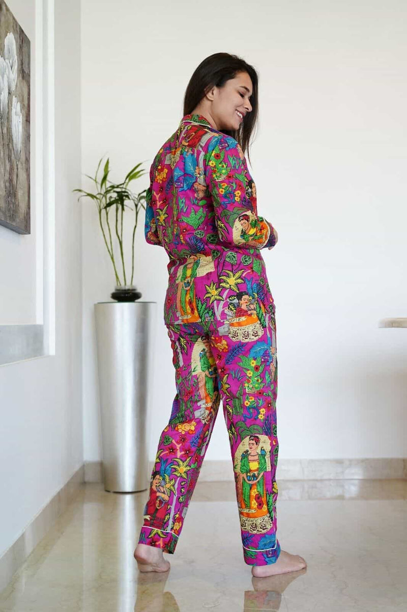 Cotton Hippie Women Sleepwear Top Pajama set Gypsy Dress
