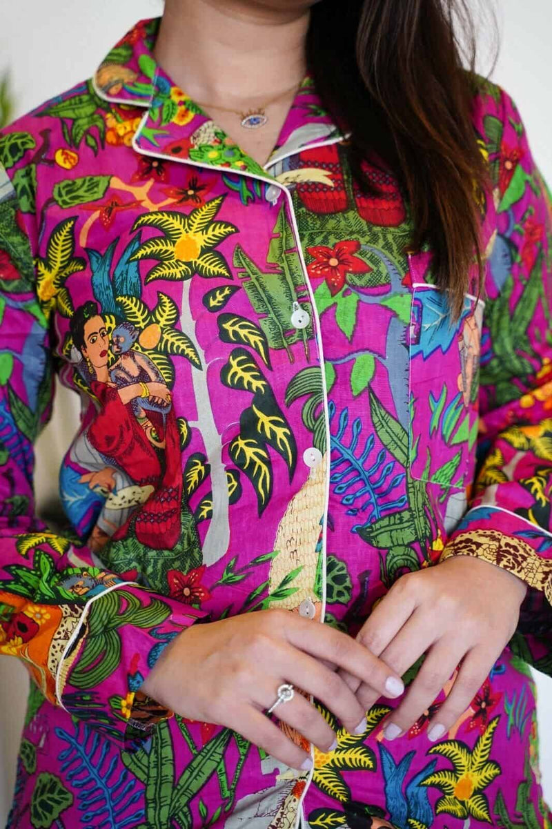 Cotton Hippie Women Sleepwear Top Pajama set Gypsy Dress