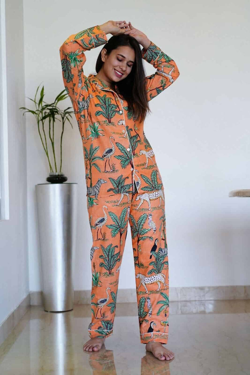 safari print pajama set